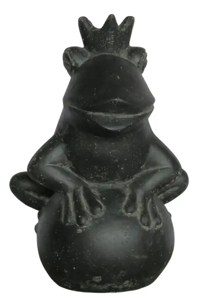 Artikelbild 3 des Artikels “Frog Prince sitting on ball, approx. 30cm height, cast stone, hollow, handcrafted & coloured “